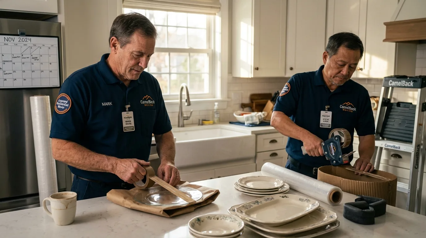 Professional crew packing kitchen dishware in Star City, AR